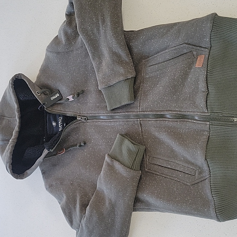 Buffalo David Bitton Fleece Lined Full Zip Hoodie